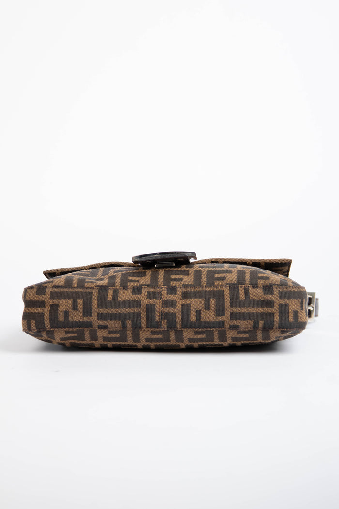 90s Fendi Zucca Baguette Monogram Shoulder Bag SHW