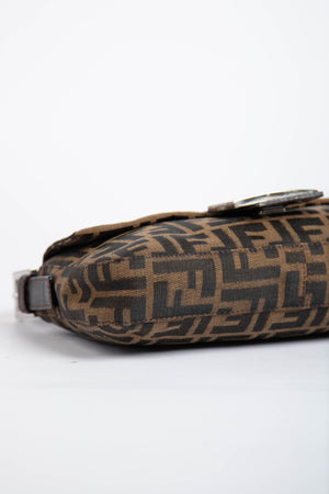 90s Fendi Zucca Baguette Monogram Shoulder Bag SHW