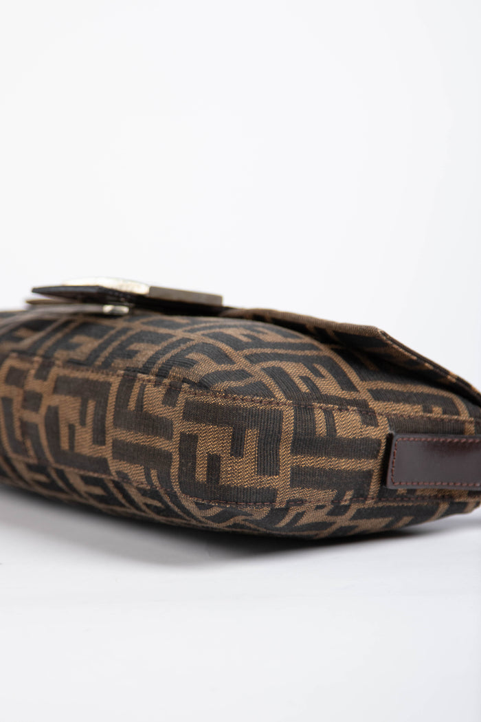 90s Fendi Zucca Baguette Monogram Shoulder Bag SHW