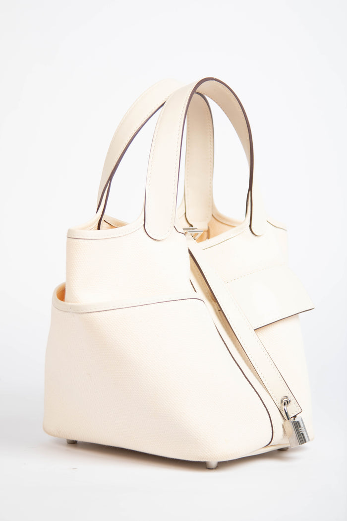 2022 Hermès Cargo Picotin 18 in Nata Canvas with SHW
