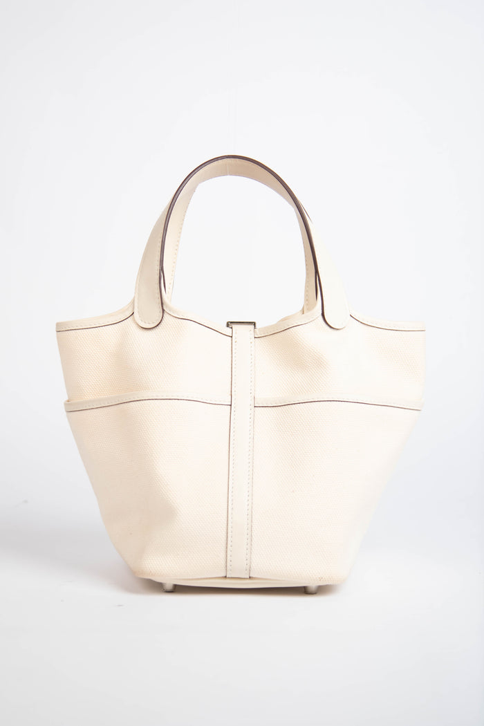 2022 Hermès Cargo Picotin 18 in Nata Canvas with SHW