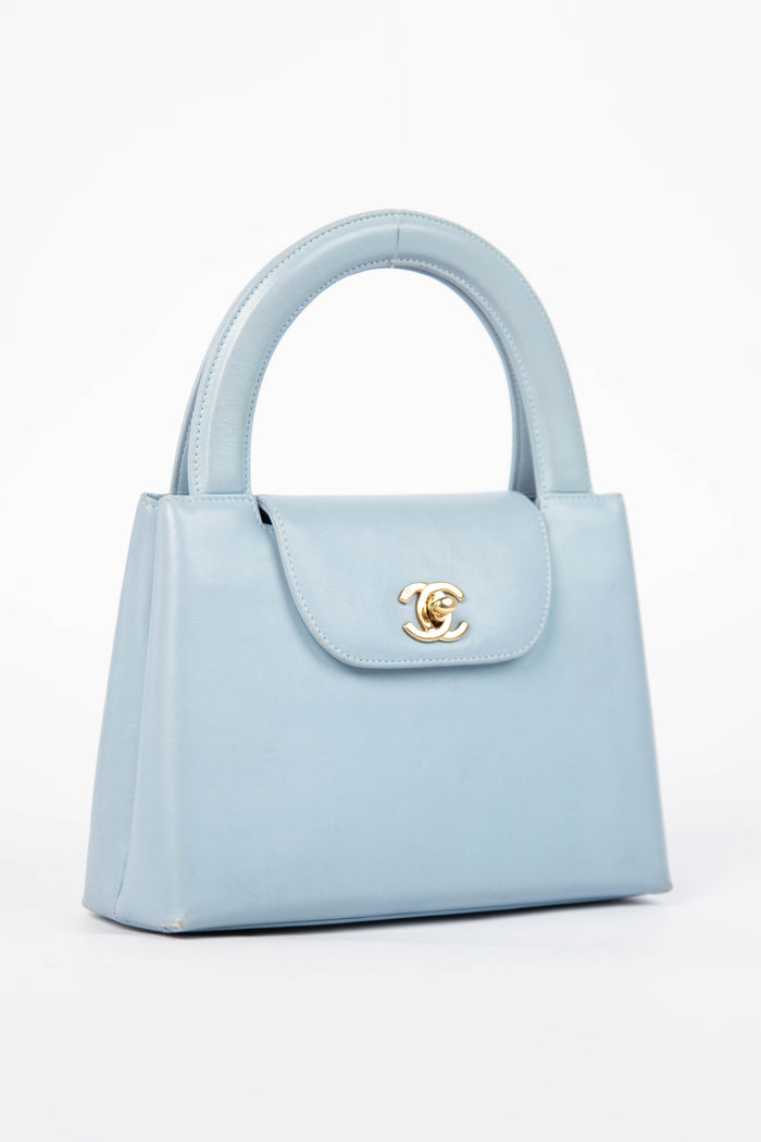 RARE 90s Chanel Baby Blue Kelly Bag