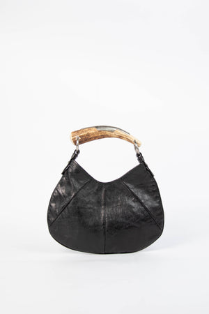 RARE Yves Saint Laurent Black Leather Mini Mombasa Top Handle Bag