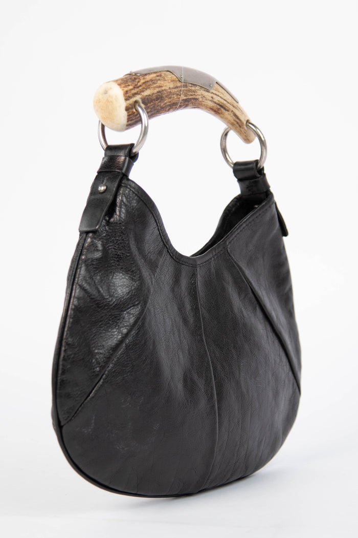 RARE Yves Saint Laurent Black Leather Mini Mombasa Top Handle Bag