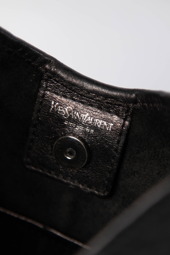RARE Yves Saint Laurent Black Leather Mini Mombasa Top Handle Bag
