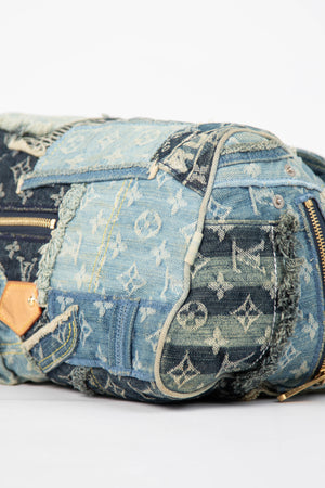 RARE 2000s Louis Vuitton Denim Patchwork Speedy 30 Bag