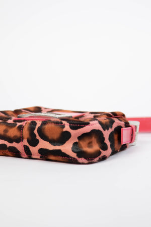 Vintage Fendi Pink Leopard Print Pony Hair Mini Mamma Shoulder Bag
