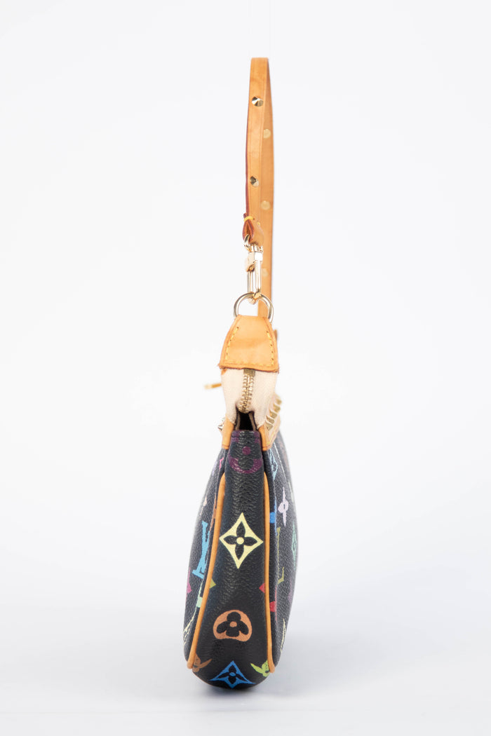 Vintage Louis Vuitton x Takashi Murakami Black Multicolour Pochette Accessoires