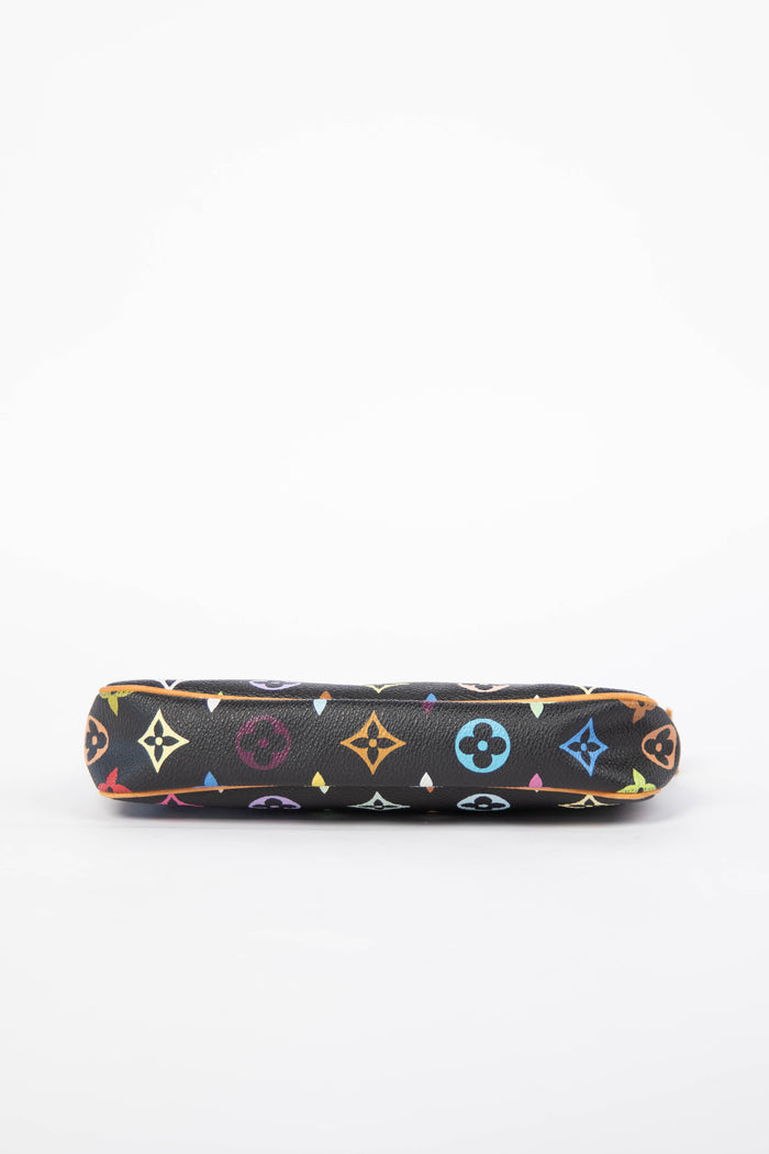 Vintage Louis Vuitton x Takashi Murakami Black Multicolour Pochette Accessoires