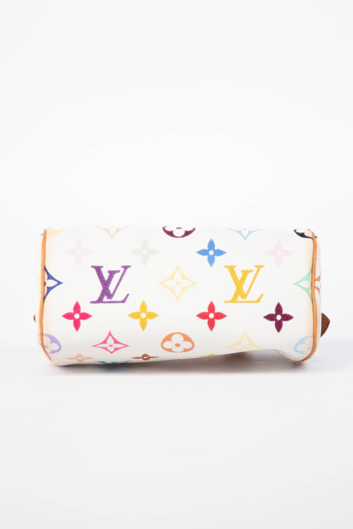 2000s Louis Vuitton x Takashi Murakami White Multicolour Nano Speedy