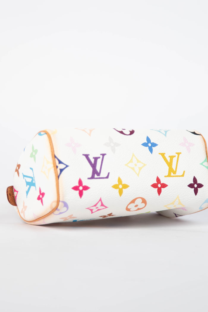 2000s Louis Vuitton x Takashi Murakami White Multicolour Nano Speedy