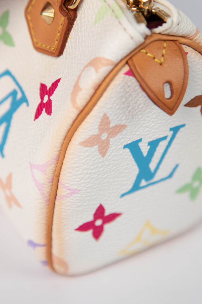 2000s Louis Vuitton x Takashi Murakami White Multicolour Nano Speedy