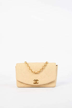 Vintage Chanel Beige Canvas Diana with 24k GHW