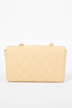 Vintage Chanel Beige Canvas Diana with 24k GHW