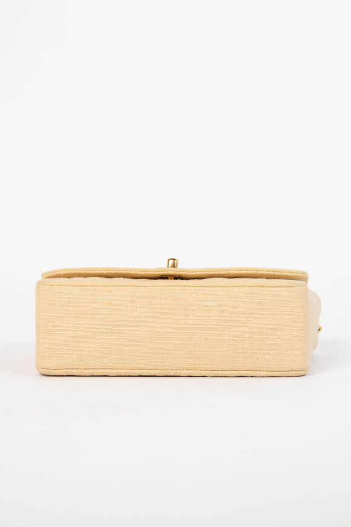 Vintage Chanel Beige Canvas Diana with 24k GHW