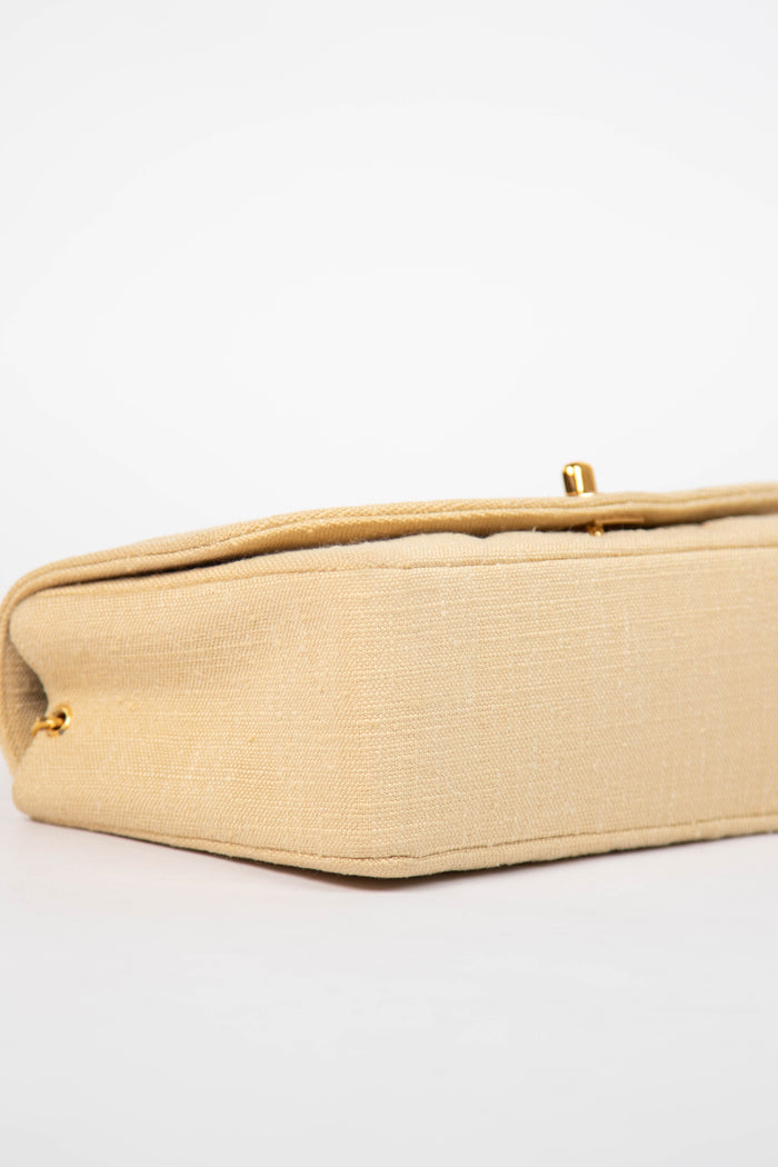Vintage Chanel Beige Canvas Diana with 24k GHW
