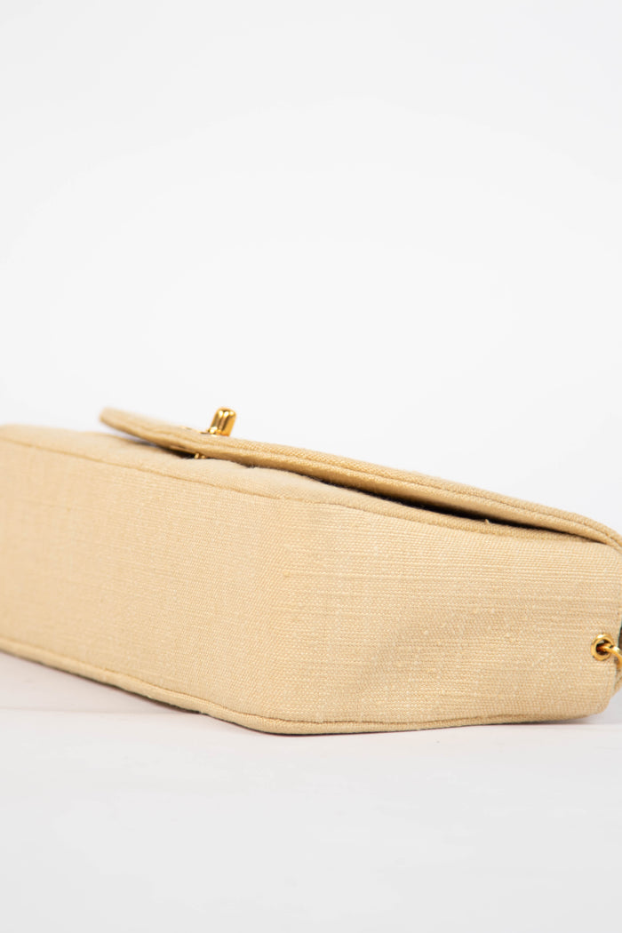 Vintage Chanel Beige Canvas Diana with 24k GHW
