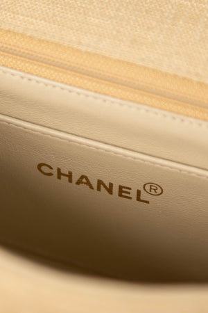 Vintage Chanel Beige Canvas Diana with 24k GHW