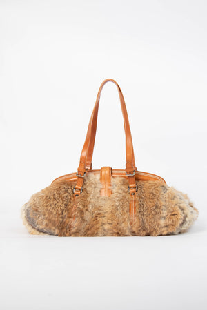 RARE Christian Dior John Galliano Rabbit Fur Shoulder Bag
