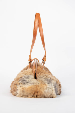 RARE Christian Dior John Galliano Rabbit Fur Shoulder Bag