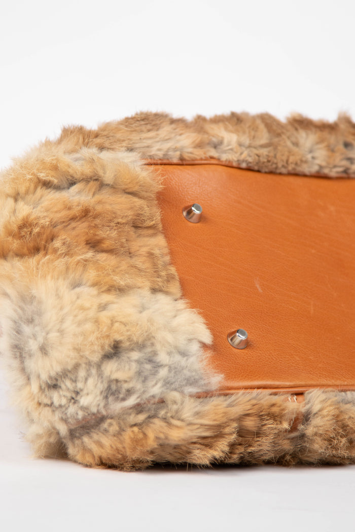 RARE Christian Dior John Galliano Rabbit Fur Shoulder Bag