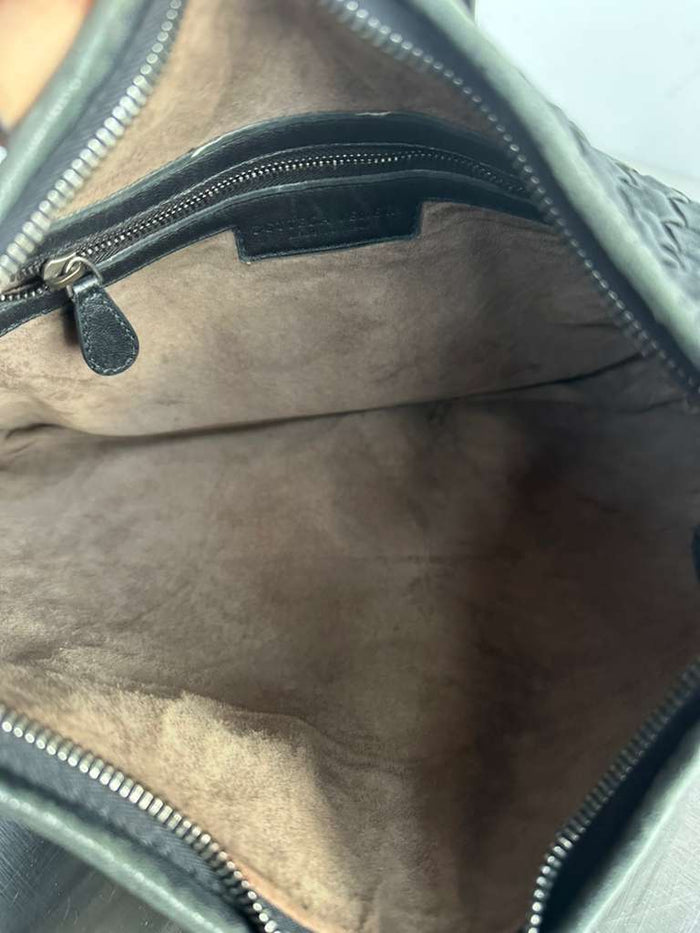 Vintage Bottega Veneta Black Intrecciato Shoulder Bag