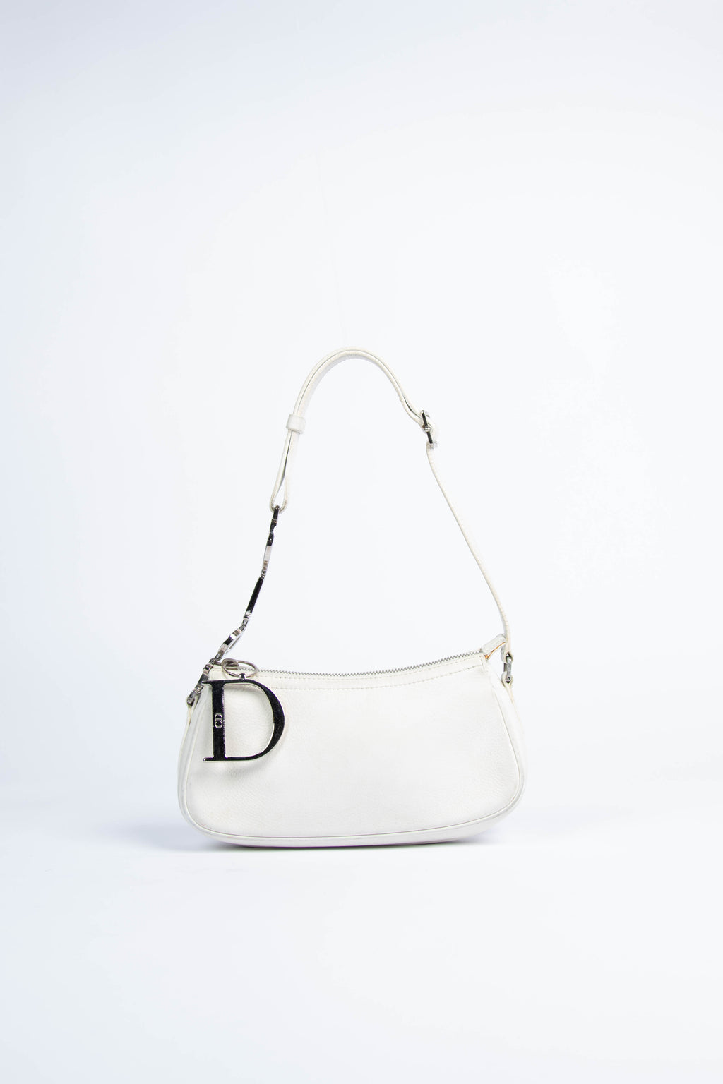 Vintage Christian Dior White Lettering Shoulder Bag