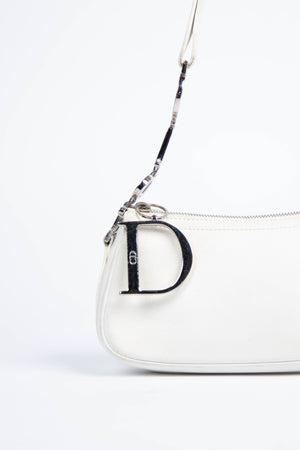 Vintage Christian Dior White Lettering Shoulder Bag