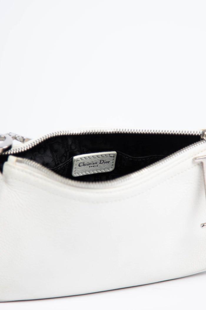 Vintage Christian Dior White Lettering Shoulder Bag