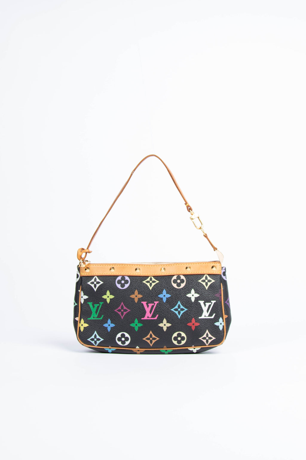 2000s Louis Vuitton x Takashi Murakami Black Multicolour Pochette Accessoires