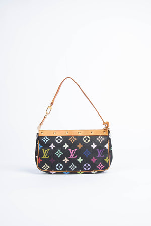 2000s Louis Vuitton x Takashi Murakami Black Multicolour Pochette Accessoires