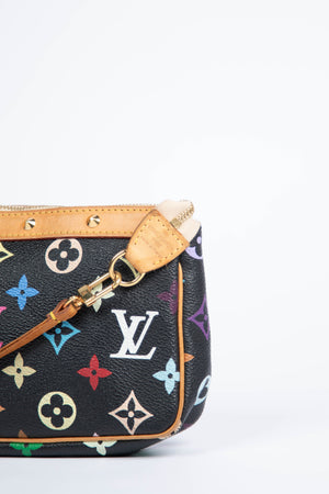 2000s Louis Vuitton x Takashi Murakami Black Multicolour Pochette Accessoires