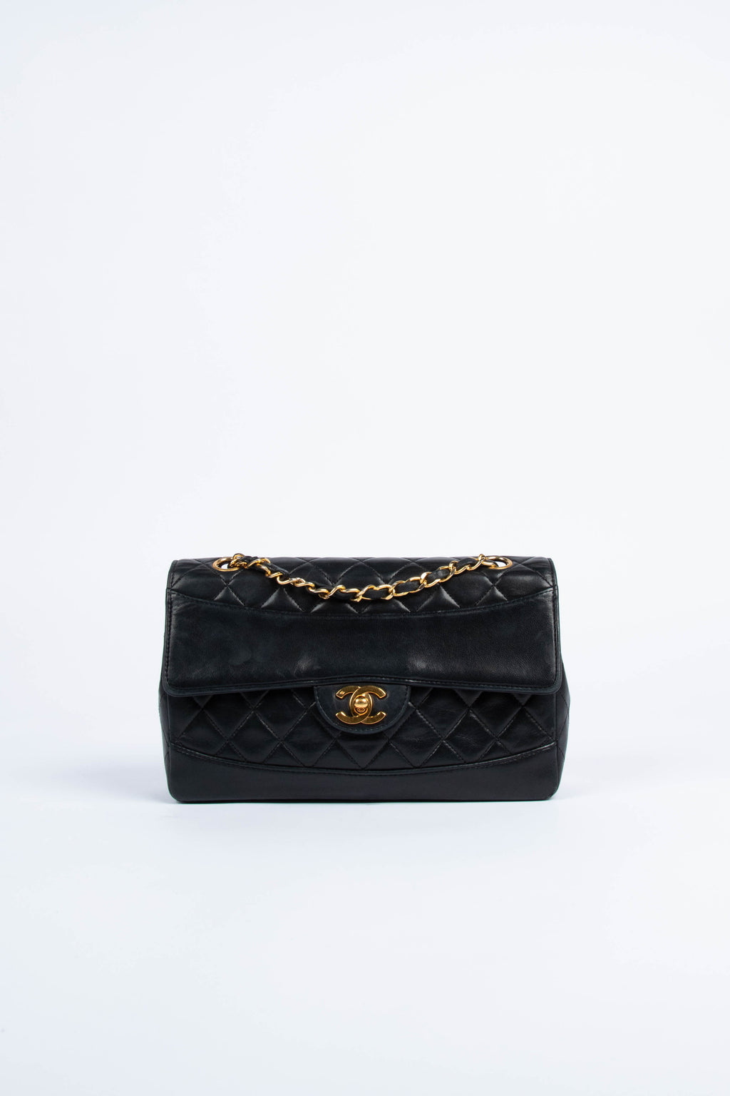 90s Chanel Black Leather Single Flap with 24k GHW