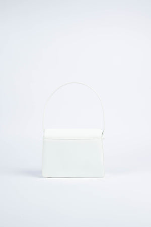 90s Chanel White Caviar Leather Small Top Handle Bag