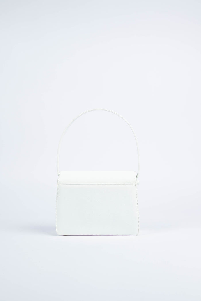 90s Chanel White Caviar Leather Small Top Handle Bag