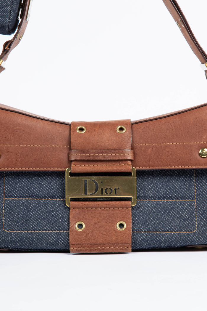 Vintage Christian Dior Denim Columbus Shoulder Bag