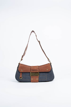 Vintage Christian Dior Denim Columbus Shoulder Bag