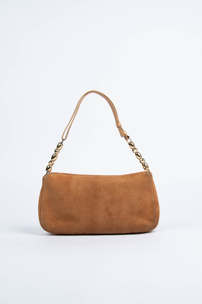 2000s Christian Dior Caramel Suede Shoulder Bag