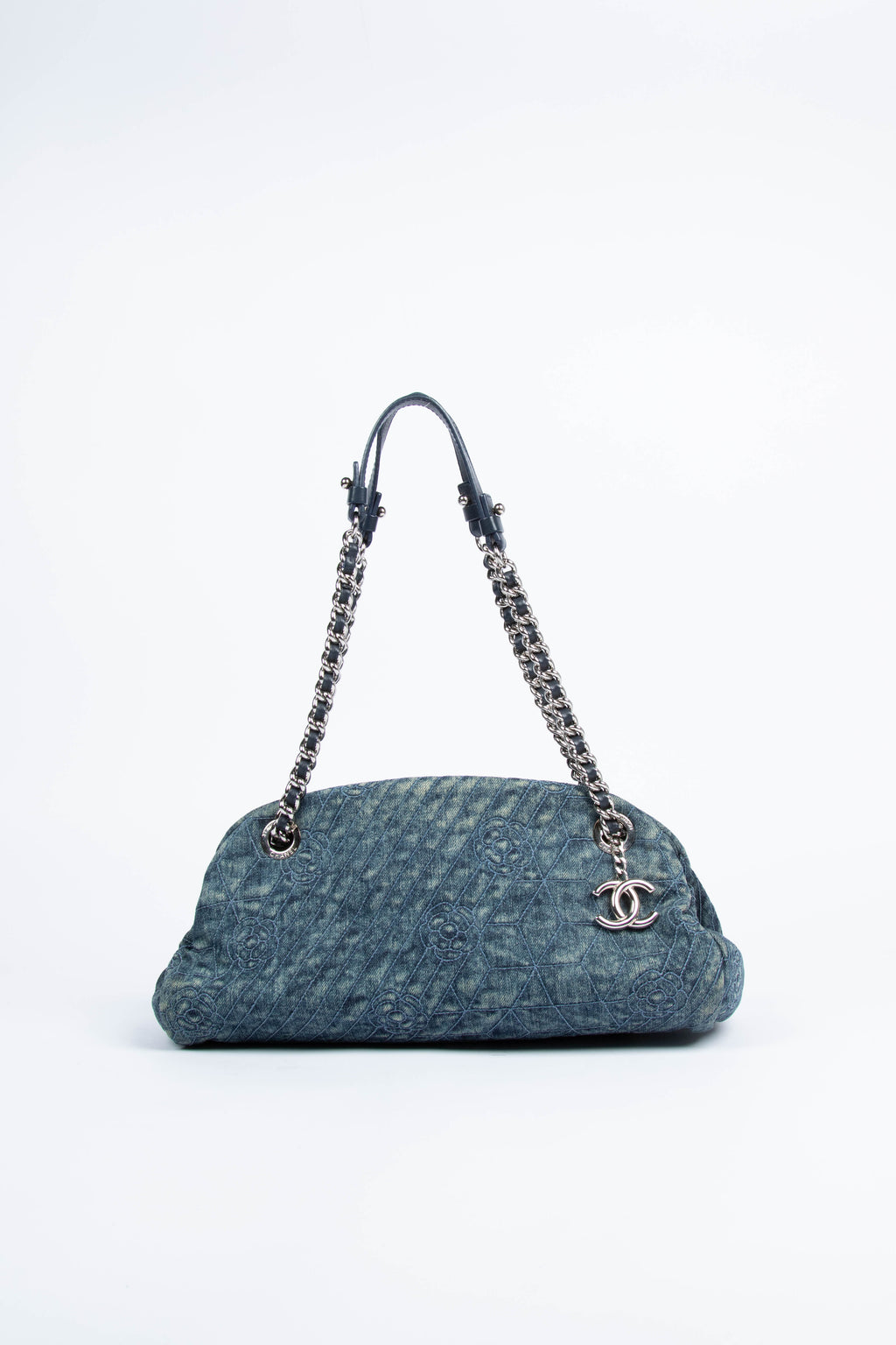 2010s Chanel Denim Floral Small Shoulder Bag