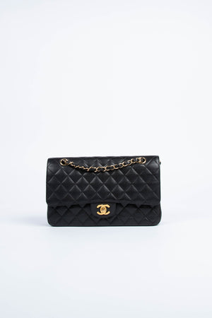 RARE 2000s Chanel Black Caviar Medium Classic Double Flap Shoulder Bag