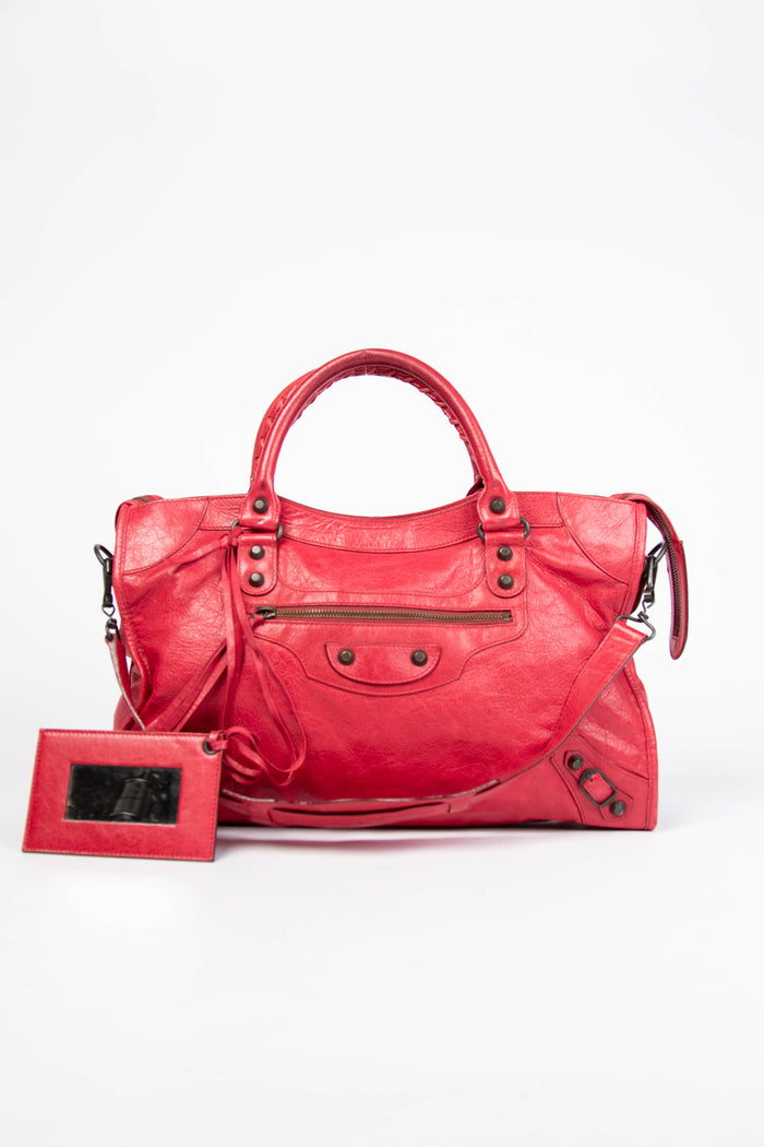 2000s Balenciaga Red Leather City Bag – Break Archive