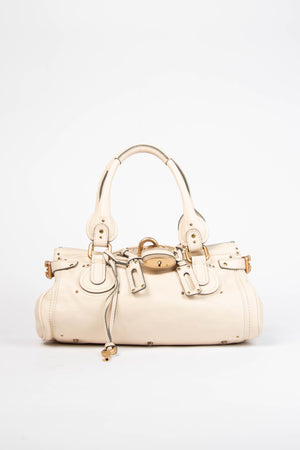 2000s Chloe Cream Leather Paddington Shoulder Bag