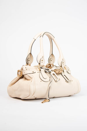 2000s Chloe Cream Leather Paddington Shoulder Bag