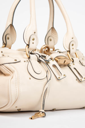 2000s Chloe Cream Leather Paddington Shoulder Bag