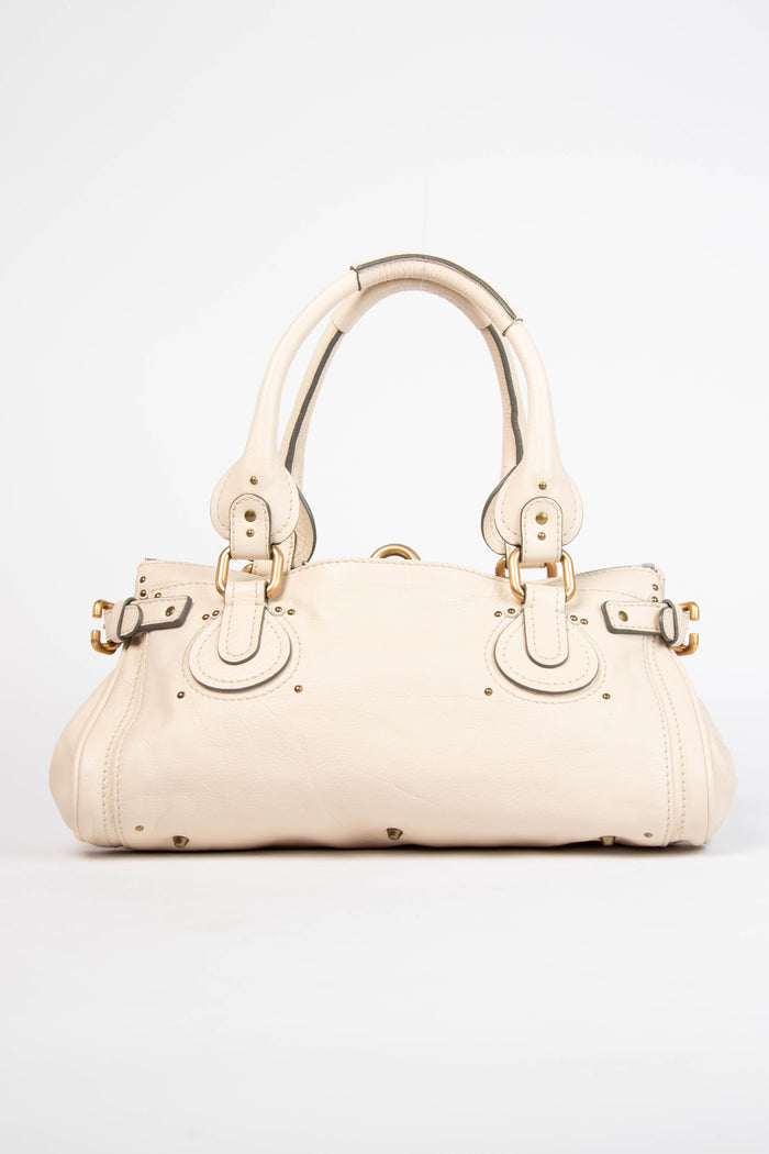 2000s Chloe Cream Leather Paddington Shoulder Bag