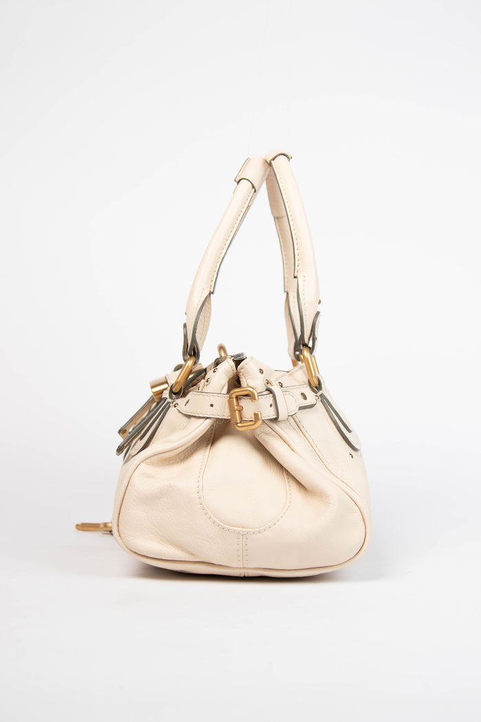2000s Chloe Cream Leather Paddington Shoulder Bag