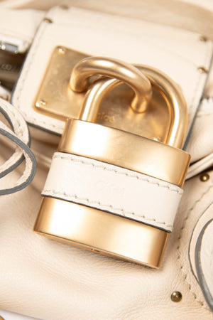 2000s Chloe Cream Leather Paddington Shoulder Bag