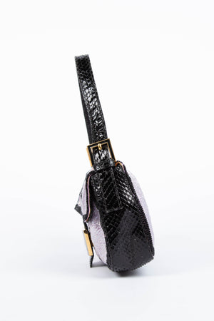 RARE Fendi Purple Beaded Baguette Shoulder Bag