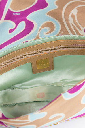 Vintage Fendi Psychedelic Swirl Print Baguette Shoulder Bag