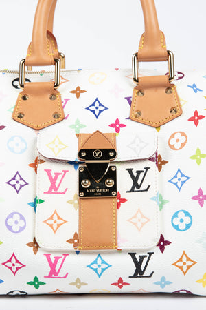 2000s Louis Vuitton x Takashi Murakami Multicolour Monogram Speedy 30 Bag